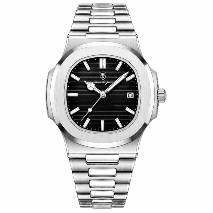 Poedagar 613 Men's Luxury Business Quartz Watch – Stainless Steel Strap